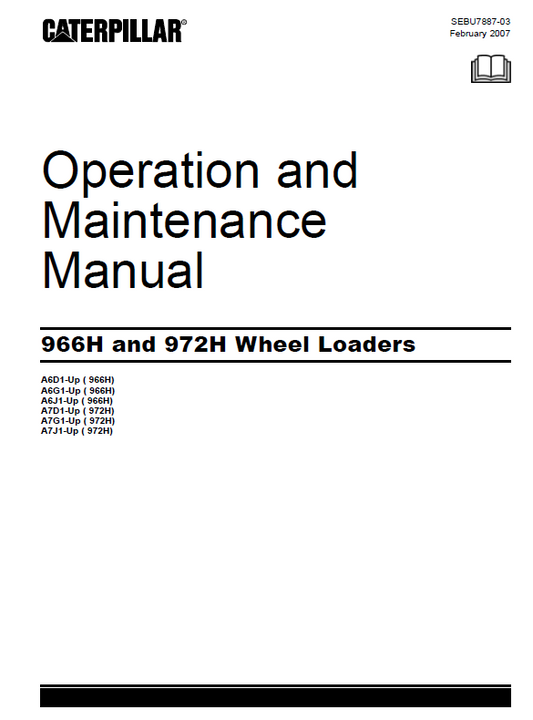 CAT 966H & 972H Operation & Maintenance Manual