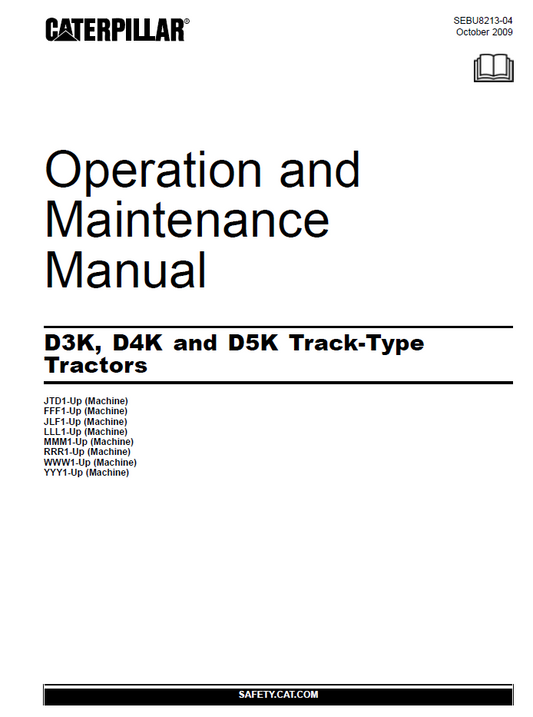 CAT D3K, D4K, D5K Operation & Maintenance Manual