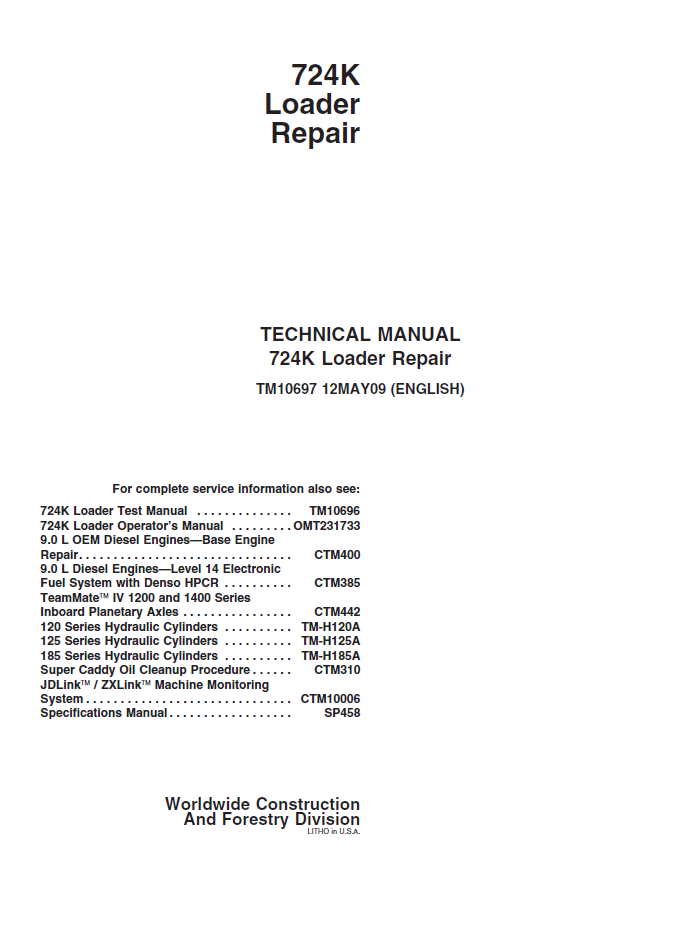 John Deere 724K Technical Manual